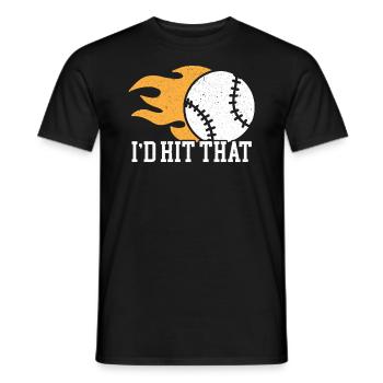 Ich würde diesen Baseballspieler Baseballtrainer schlagen - Männer T-Shirt - Schwarz - Vorne - AI Model Male 178 light (178cm)