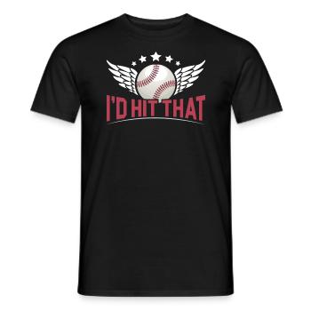 Ich würde diesen Baseballspieler Baseballtrainer schlagen - Männer T-Shirt - Schwarz - Vorne - AI Model Male 178 light (178cm)