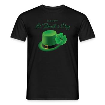 Bonne Saint-Patrick Irlande Hat - T-shirt homme - noir - Devant - AI Model Male 178 light (178cm)