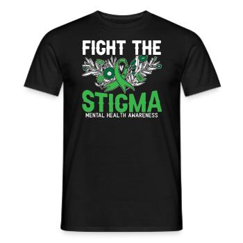 Combattre la stigmatisation Sensibilisation à la santé mentale - T-shirt homme - noir - Devant - AI Model Male 178 light (178cm)