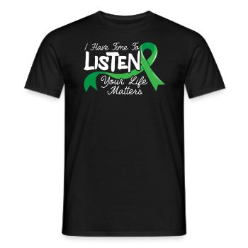 J’ai le temps d’écouter Sensibilisation à la santé mentale - T-shirt homme - noir - Devant - AI Model Male 178 light (178cm)