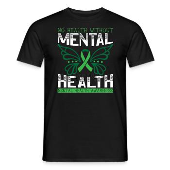 No Health Without Mental Health Suicide Awareness - Men's T-Shirt - black - Front - AI Model Male 178 light (178cm)