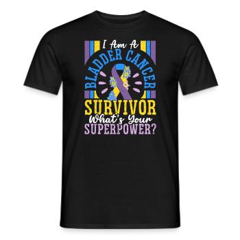 Survivant du cancer de la vessie Sensibilisation au cancer de la vessie - T-shirt homme - noir - Devant - AI Model Male 178 light (178cm)