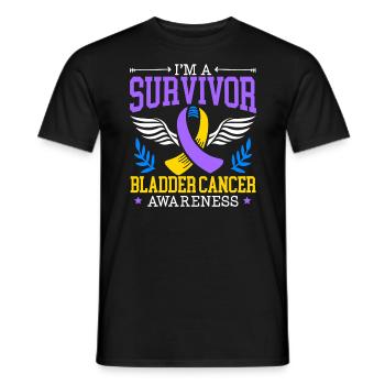 Survivant du cancer de la vessie Sensibilisation au cancer de la vessie - T-shirt homme - noir - Devant - AI Model Male 178 light (178cm)