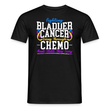 Cancer de la vessie Guerrier Sensibilisation au cancer de la vessie - T-shirt homme - noir - Devant - AI Model Male 178 light (178cm)