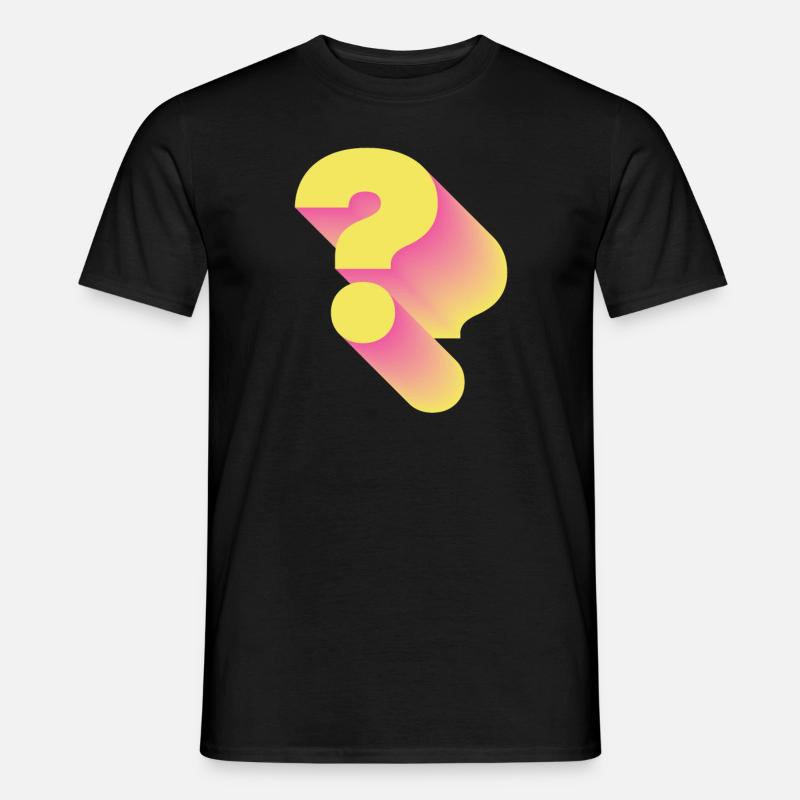 Retro Fragezeichen Satzzeichen - Männer T-Shirt - Schwarz