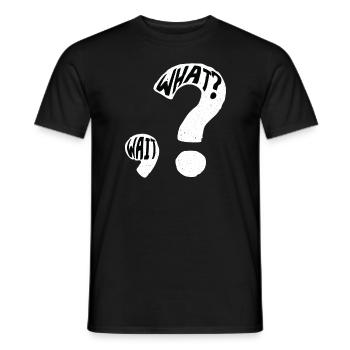 What? Wait Question Mark Punctuation - Men's T-Shirt - black - Front - AI Model Male 178 light (178cm)