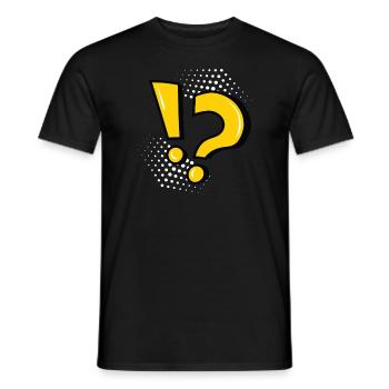 exclamation mark question mark punctuation mark - Men's T-Shirt - black - Front - AI Model Male 178 light (178cm)