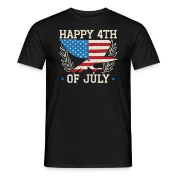 Amérique patriotique États-Unis Drapeau 4 juillet Amérique - T-shirt homme - noir - Devant - AI Model Male 178 light (178cm)