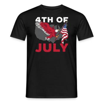 Amérique patriotique États-Unis Drapeau 4 juillet Américain - T-shirt homme - noir - Devant - AI Model Male 178 light (178cm)