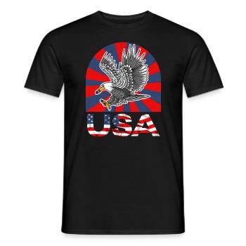 Amérique patriotique États-Unis Drapeau 4 juillet Américain - T-shirt homme - noir - Devant - AI Model Male 178 light (178cm)