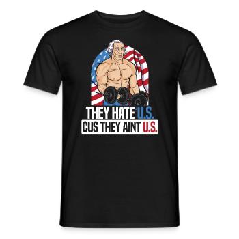 Ils nous haïssent parce qu’ils ne nous sont pas l’Amérique 4 juillet - T-shirt homme - noir - Devant - AI Model Male 178 light (178cm)