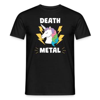 Unicorn Death Metal Sweet Cute - Men's T-Shirt - black - Front - AI Model Male 178 light (178cm)