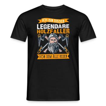 Waldarbeiter Ich bin der legendäre Holzfäller - Männer T-Shirt - Schwarz - Vorne - AI Model Male 178 light (178cm)