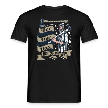 Waldarbeiter Holzarbeiter Forstwirt - Männer T-Shirt - Schwarz - Vorne - AI Model Male 178 light (178cm)
