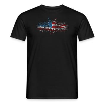 Amérique patriotique États-Unis Drapeau 4 juillet Américain - T-shirt homme - noir - Devant - AI Model Male 178 light (178cm)