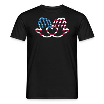 Amérique patriotique États-Unis Drapeau 4 juillet Américain - T-shirt homme - noir - Devant - AI Model Male 178 light (178cm)