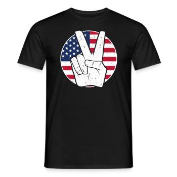 Amérique patriotique États-Unis Drapeau 4 juillet Américain - T-shirt homme - noir - Devant - AI Model Male 178 light (178cm)