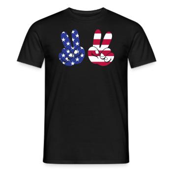 Amérique patriotique États-Unis Drapeau 4 juillet Américain - T-shirt homme - noir - Devant - AI Model Male 178 light (178cm)