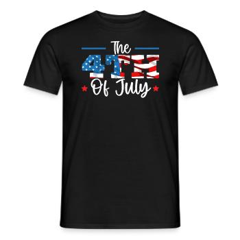 Amérique patriotique États-Unis Drapeau 4 juillet Américain - T-shirt homme - noir - Devant - AI Model Male 178 light (178cm)