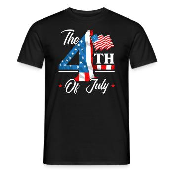 Amérique patriotique États-Unis Drapeau 4 juillet Américain - T-shirt homme - noir - Devant - AI Model Male 178 light (178cm)