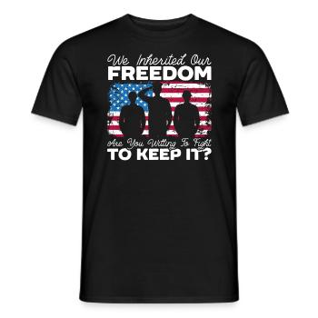 Patriotic America USA Flag 4th Of July American - Men's T-Shirt - black - Front - AI Model Male 178 light (178cm)