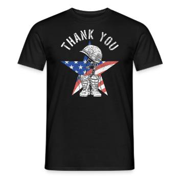 Patriotic Veteran USA Flag American Memorial Day - Men's T-Shirt - black - Front - AI Model Male 178 light (178cm)