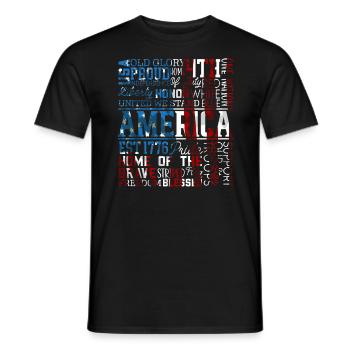 Patriotic Veteran USA Flag American Memorial Day - Men's T-Shirt - black - Front - AI Model Male 178 light (178cm)