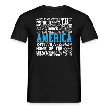 Patriotic Veteran USA Flag American Memorial Day - Men's T-Shirt - black - Front - AI Model Male 178 light (178cm)