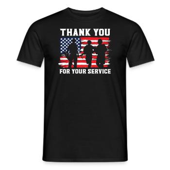Patriotic Veteran USA Flag American Memorial Day - Men's T-Shirt - black - Front - AI Model Male 178 light (178cm)