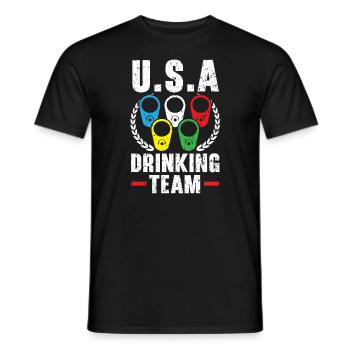Patriotisches Amerika USA Flagge 4. Juli Amerikanisch - Männer T-Shirt - Schwarz - Vorne - AI Model Male 178 light (178cm)