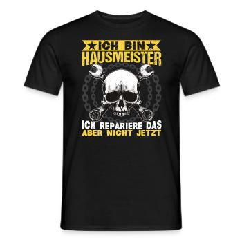 Haustechniker Hausmeister ich repariere das - Männer T-Shirt - Schwarz - Vorne - AI Model Male 178 light (178cm)