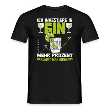 Gin Ich investiere in Gin gibt die meisten Prozent - Männer T-Shirt - Schwarz - Vorne - AI Model Male 178 light (178cm)