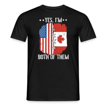 Happy Canada Day Canadian Canada Flag Maple Leaf - Men's T-Shirt - black - Front - AI Model Male 178 light (178cm)