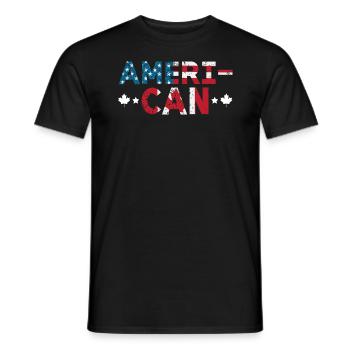 Happy Canada Day Canadian Canada Flag Maple Leaf - Men's T-Shirt - black - Front - AI Model Male 178 light (178cm)