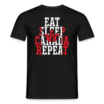 Happy Canada Day Canadian Canada Flag Maple Leaf - Men's T-Shirt - black - Front - AI Model Male 178 light (178cm)