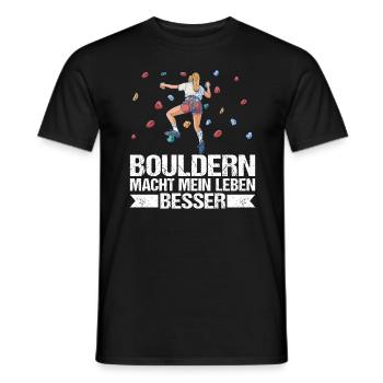 Bouldern Mädchen Klettern macht mein Leben besser - Männer T-Shirt - Schwarz - Vorne - AI Model Male 178 light (178cm)