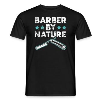 Barbier By Nature Coupe de cheveux Barbershop Coiffeur - T-shirt homme - noir - Devant - AI Model Male 178 light (178cm)