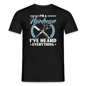 Je suis coiffeur J’ai tout entendu Barbier - T-shirt homme - noir - Devant - AI Model Male 178 light (178cm)