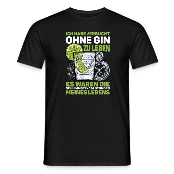 Gin Gintrinker Habe versucht ohne Gin zu leben - Männer T-Shirt - Schwarz - Vorne - AI Model Male 178 light (178cm)