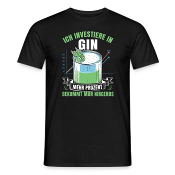 Gin Ich investiere in Gin gibt die meisten Prozent - Männer T-Shirt - Schwarz - Vorne - AI Model Male 178 light (178cm)