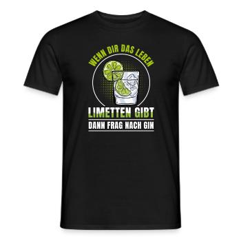 Gin wenn dir das Leben Limetten dann frag nach Gin - Männer T-Shirt - Schwarz - Vorne - AI Model Male 178 light (178cm)