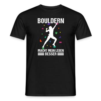 Bouldern Mädchen Klettern macht mein Leben besser - Männer T-Shirt - Schwarz - Vorne - AI Model Male 178 light (178cm)