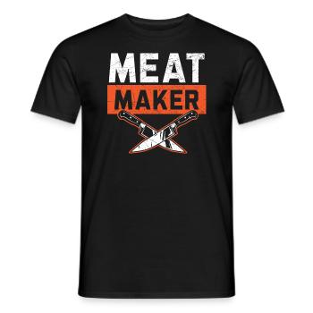 Boucher Dictons Boucherie Profession Boucherie Profession Boucherie Boucherie Boucherie Boucherie Profession Boucherie Boucherie - T-shirt homme - noir - Devant - AI Model Male 178 light (178cm)