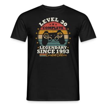 Level 30 unlocked - Men's T-Shirt - black - Front - AI Model Male 178 light (178cm)
