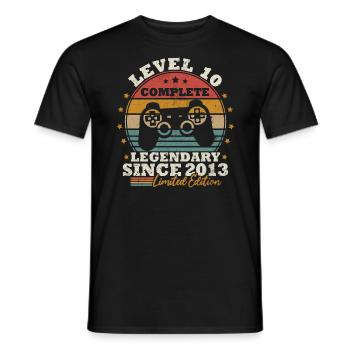 Level 10 freigeschaltet - Männer T-Shirt - Schwarz - Vorne - AI Model Male 178 light (178cm)
