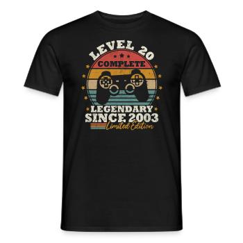 Level 20 unlocked - Men's T-Shirt - black - Front - AI Model Male 178 light (178cm)