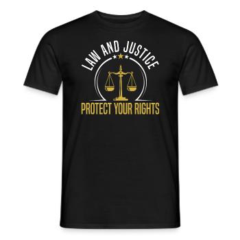 Droit et justice Protégez vos droits Avocat - T-shirt homme - noir - Devant - AI Model Male 178 light (178cm)