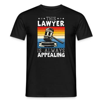 Juge Instance Salle d’audience Droit Justice Avocat Avocat - T-shirt homme - noir - Devant - AI Model Male 178 light (178cm)