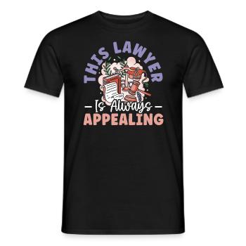 Juge Instance Salle d’audience Droit Justice Avocat Avocat - T-shirt homme - noir - Devant - AI Model Male 178 light (178cm)